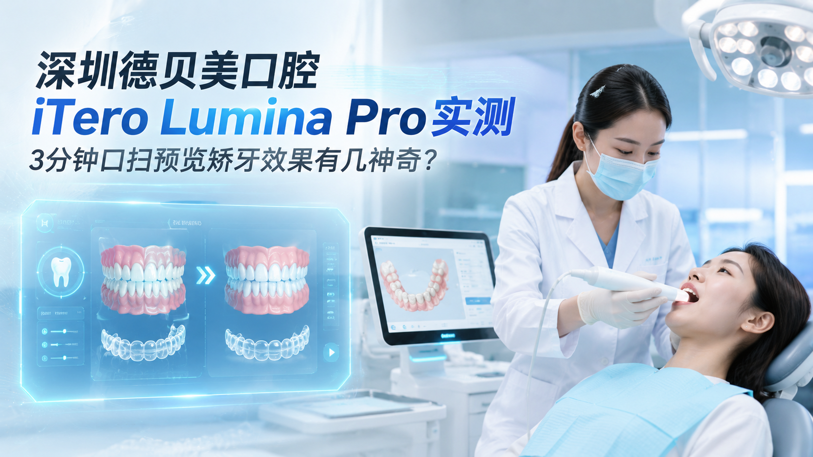 深圳德贝美口腔iTero Lumina Pro实测｜3分钟口扫预览矫牙效果有几神奇？