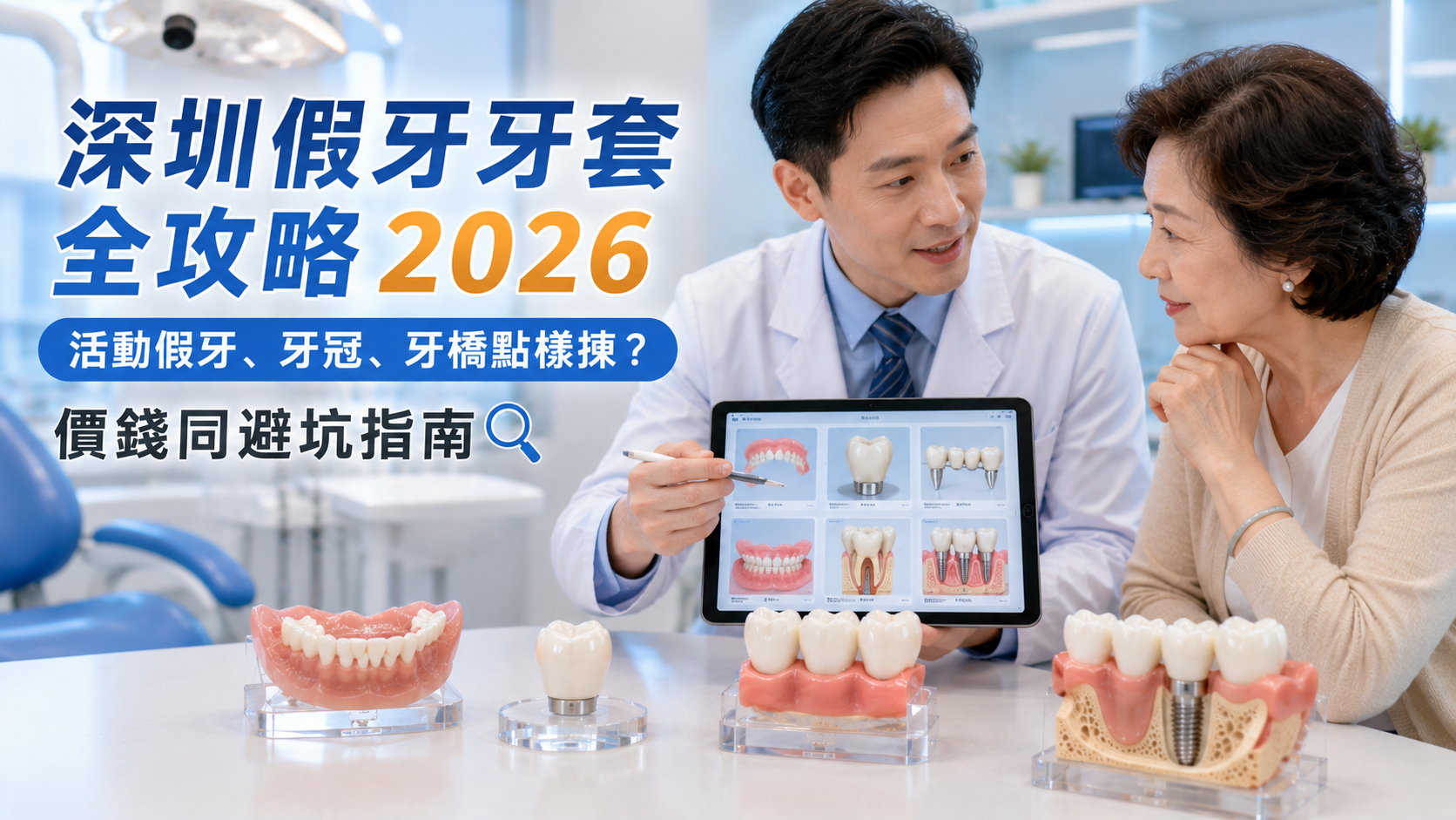 深圳假牙牙套全攻略2026｜活動假牙、牙冠、牙橋點樣揀？價錢同避坑指南
