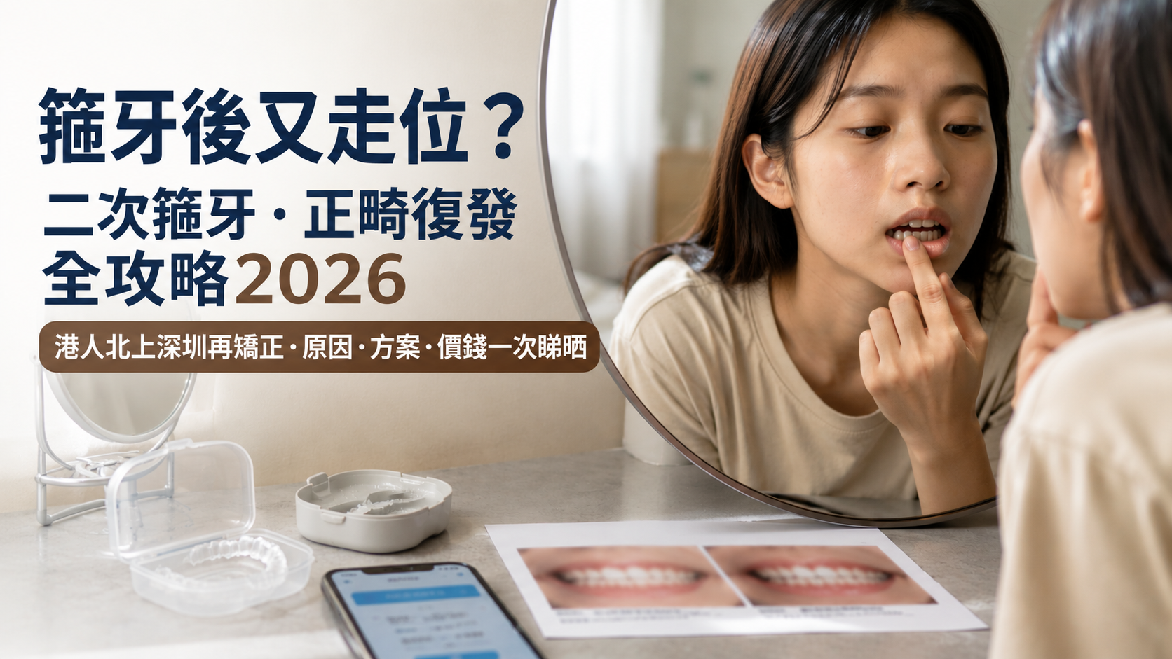 箍牙後又走位？二次箍牙・正畸復發全攻略2026｜港人北上深圳再矯正・原因・方案・價錢一次睇晒