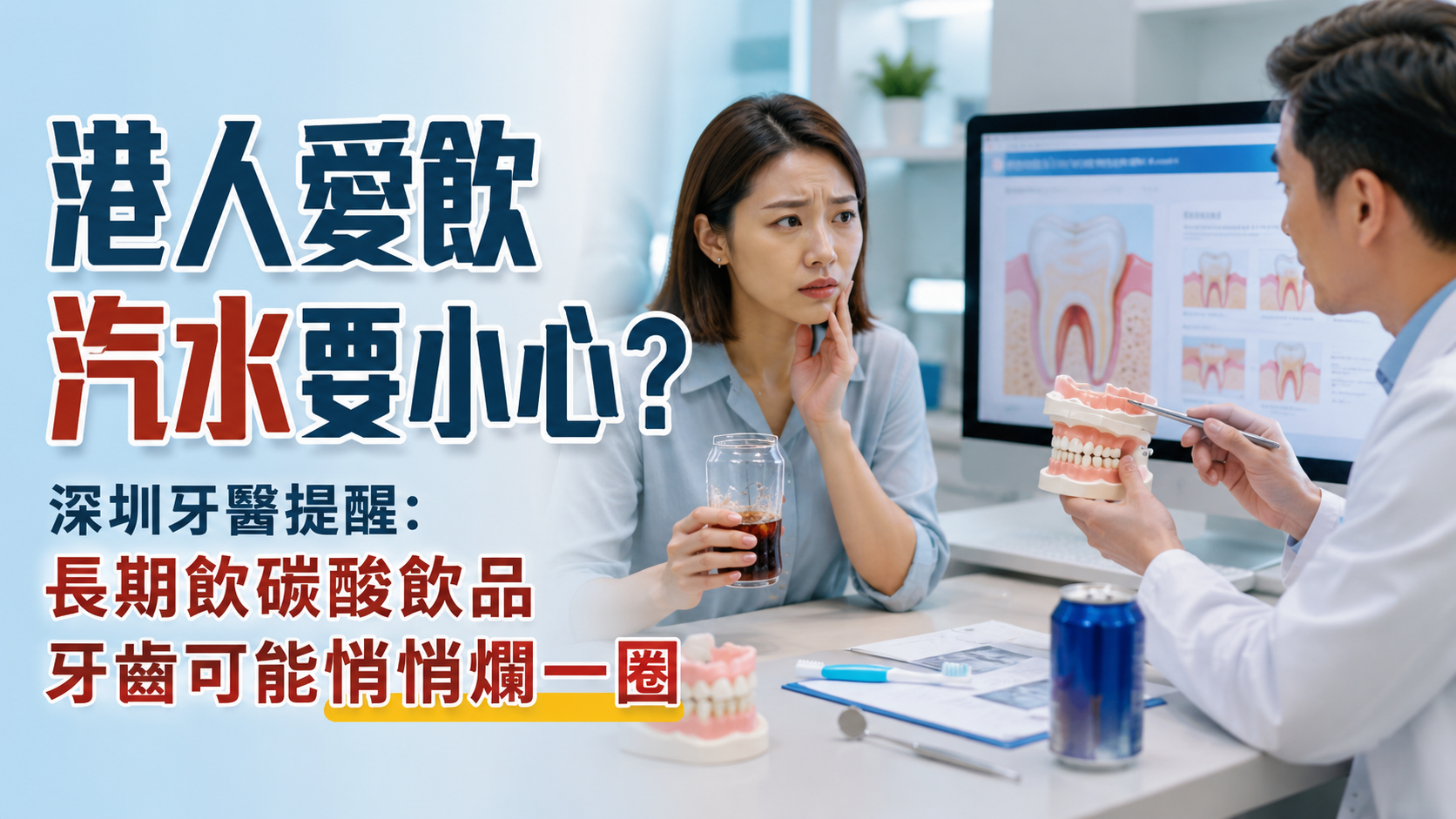 港人愛飲汽水要小心？深圳牙醫提醒：長期飲碳酸飲品，牙齒可能悄悄「爛一圈」