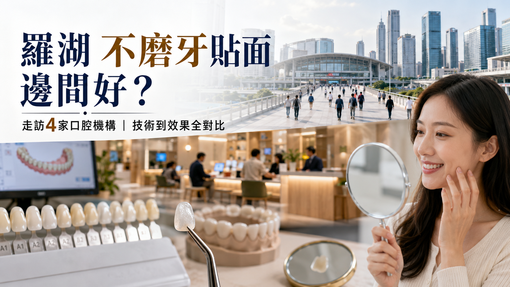 2026年香港人北上羅湖不磨牙貼面邊間好？走訪4家口腔機構，由技術到效果全對比