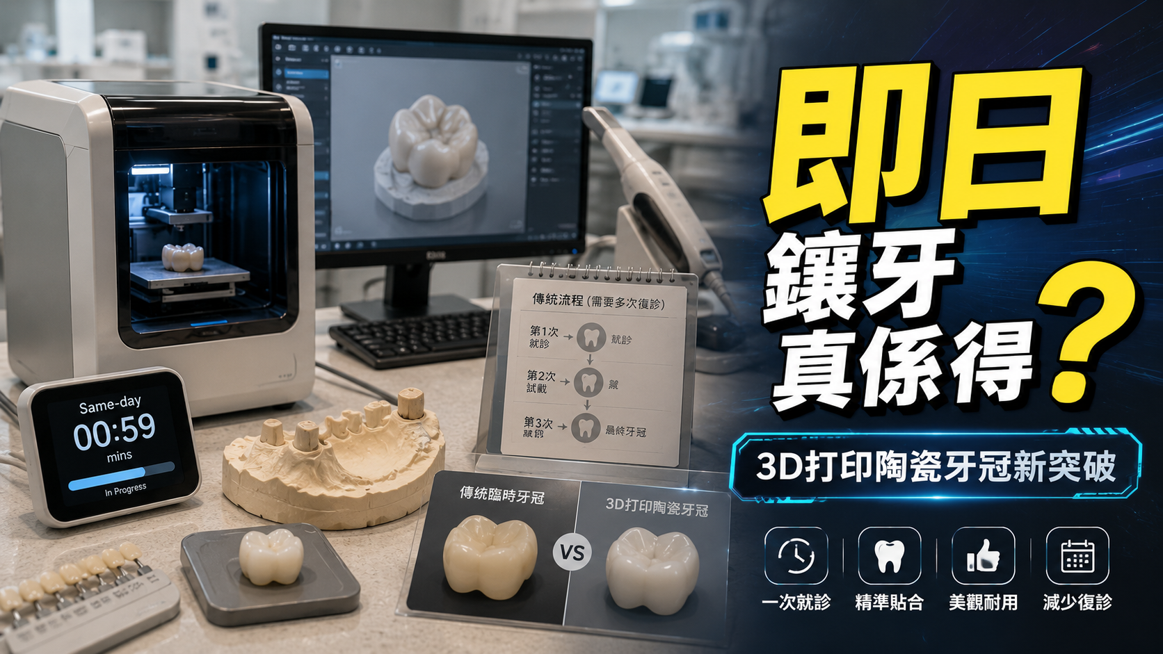 椅旁3D打印陶瓷牙冠獲FDA批准2026