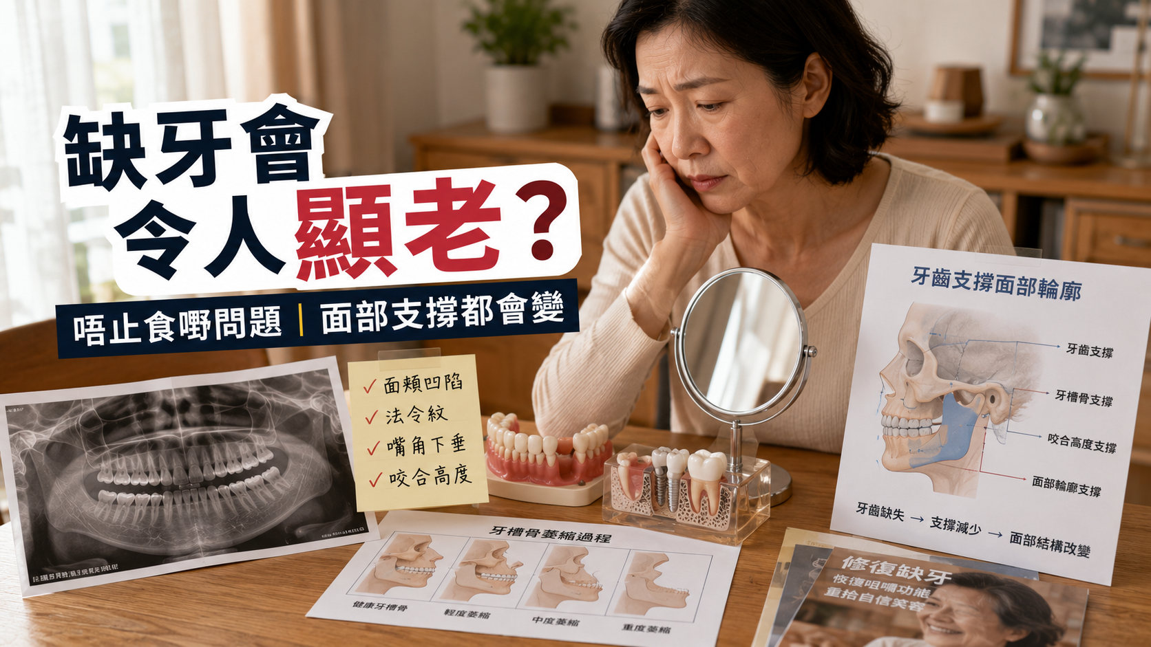 缺牙會令人顯老？