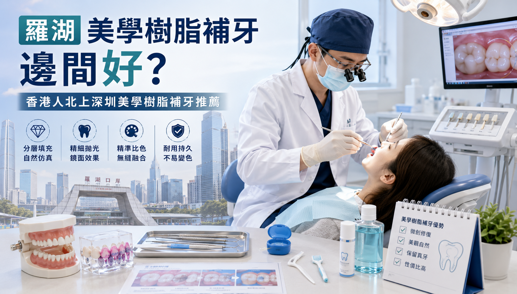 2026年香港人北上羅湖美學樹脂補牙邊間好？走訪4家機構，從分層填充到鏡面拋光全對比