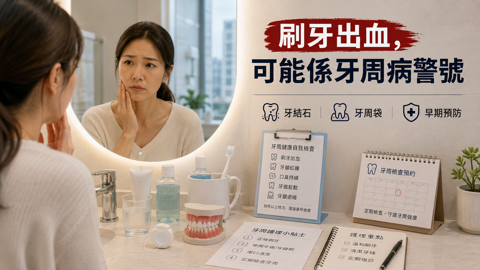 刷牙出血，可能係牙周病警號